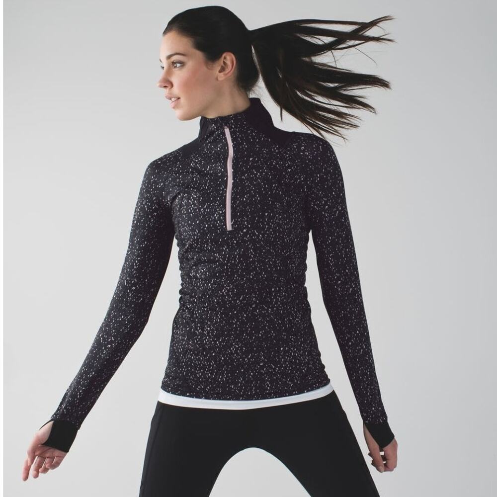 Lululemon Go The Distance 1/2 Zip Jacket Black Sz 8 W3L43S Yoga Pilates Running